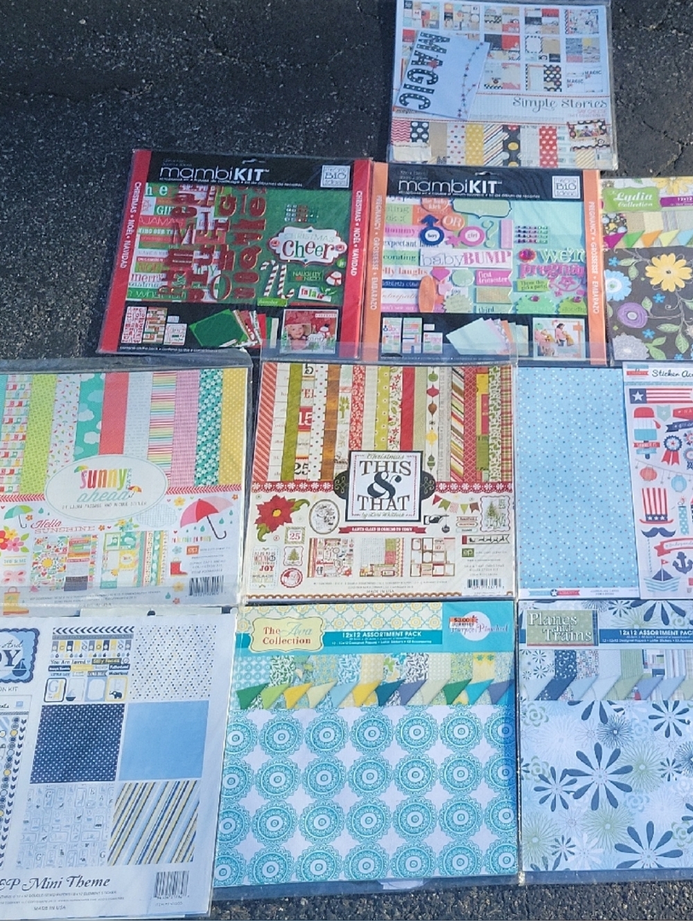 Assorted Patterned Scrapbook Paper Packs - Bright Multi-Color Sets